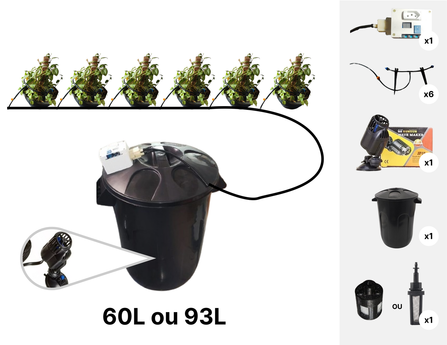 Kit (6 pots) Automatic Drip Irrigation