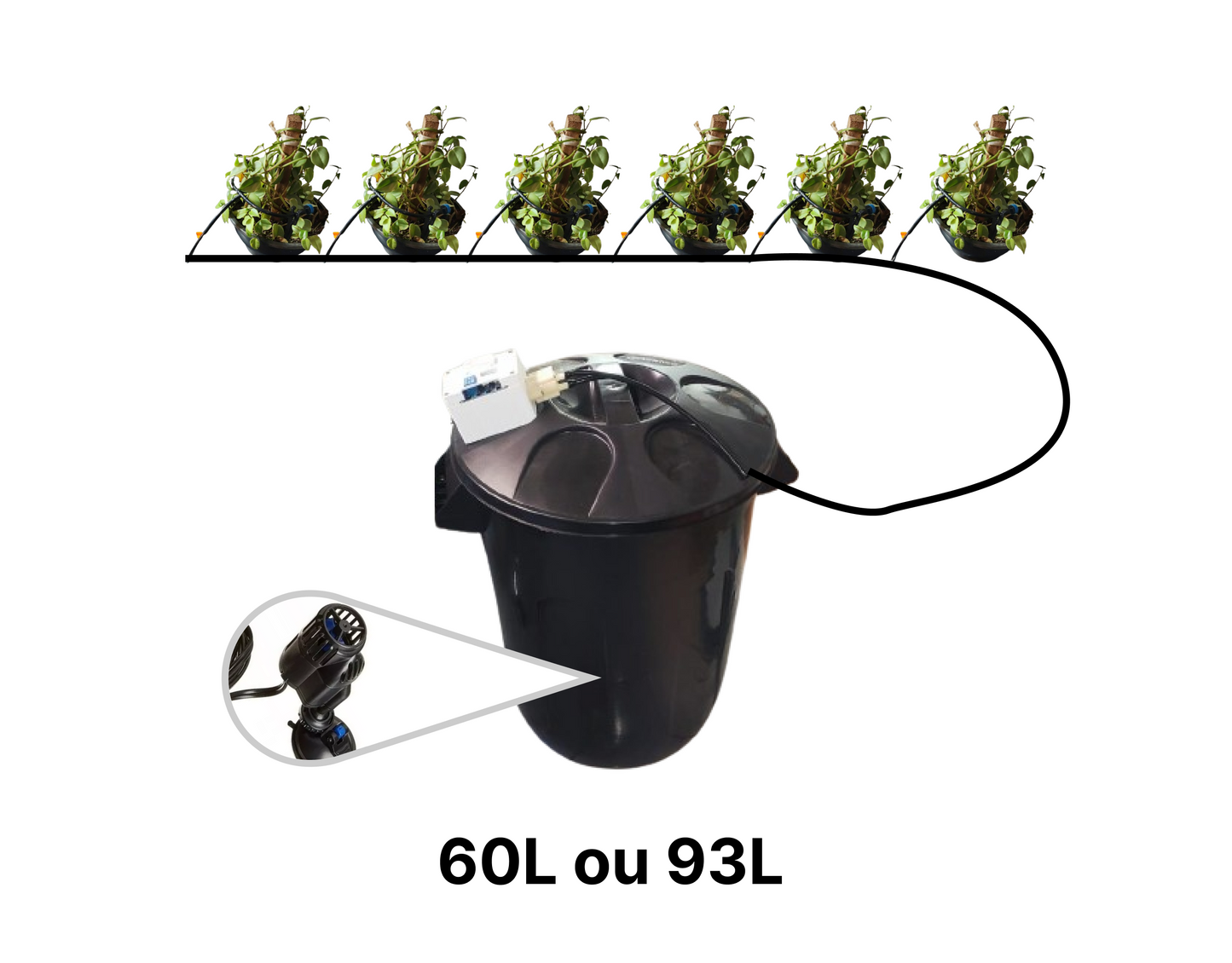 Kit (6 pots) Automatic Drip Irrigation