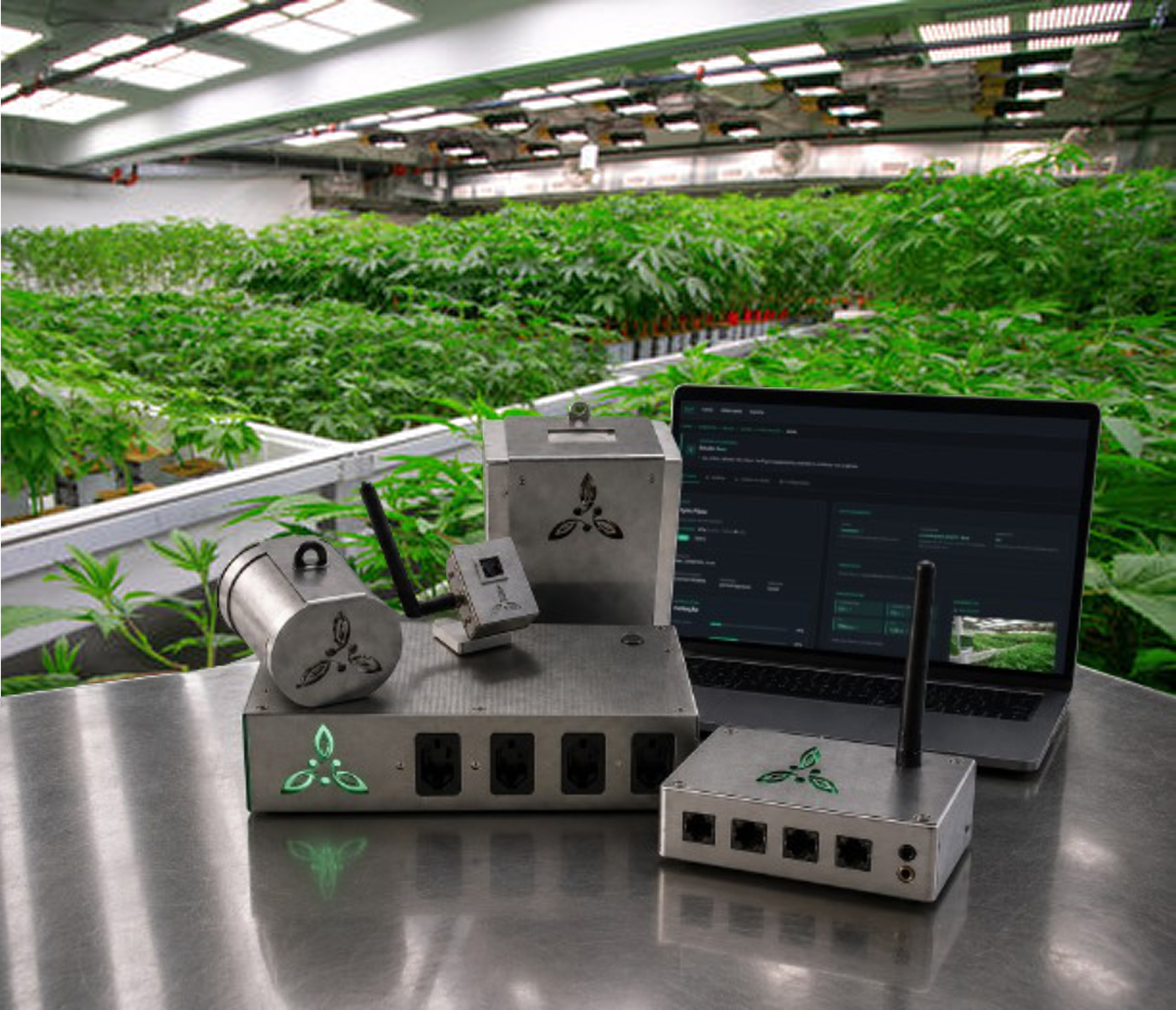 Kit Growbot com dashboard de monitoramento ambiental